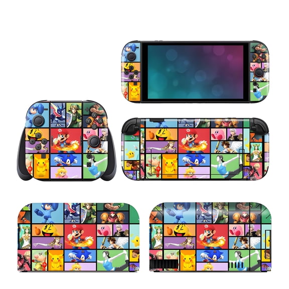 Mario Switch 2 Skin Full Set Protective Vinyl Decal Stickers for Switch 2 Console, Joycons, Handle Grips & Dock | No Residue, Anti-Scratch