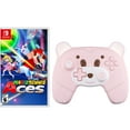 thumbnail image 1 of Mario Tennis Aces Game Disc and Upgraded Wireless Switch Pro Controller for Nintendo Switch/OLED/Lite Pink, with Headphones Jack, Programmable, Turbo, Wakeup, 1 of 2