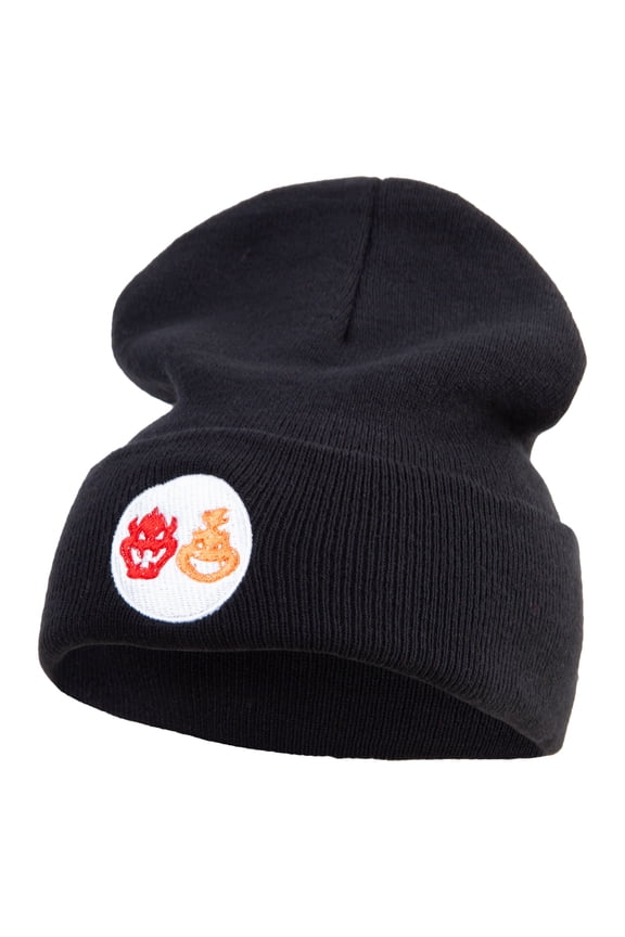 Mario The Bowsers 12 Inch Long Knitted Beanie - Black OSFM