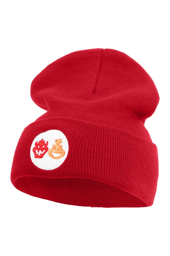 Mario The Bowsers 12 Inch Long Knitted Beanie - Red OSFM