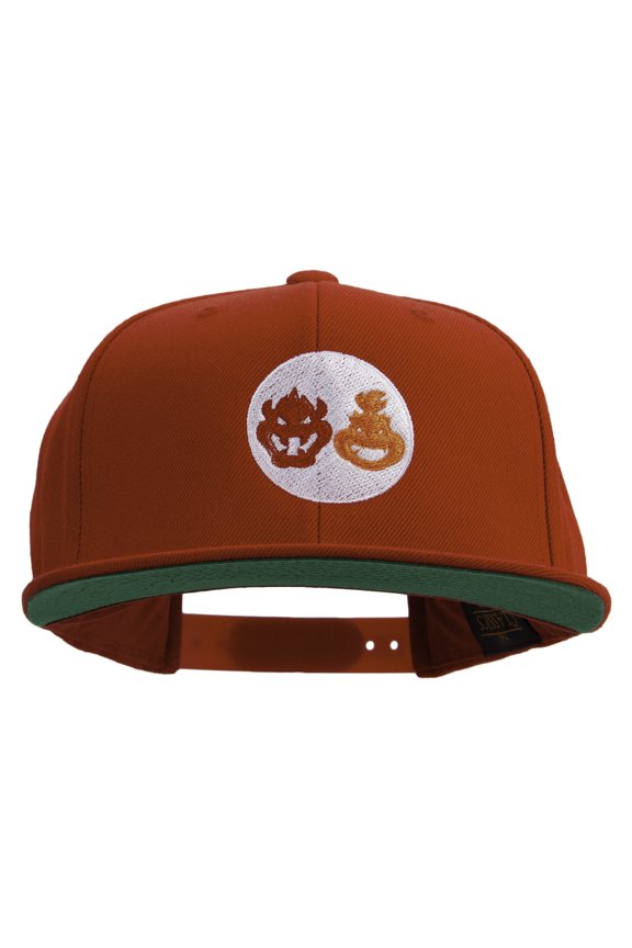 Mario The Bowsers Embroidered Wool Blend Prostyle Snapback Cap - Red OSFM