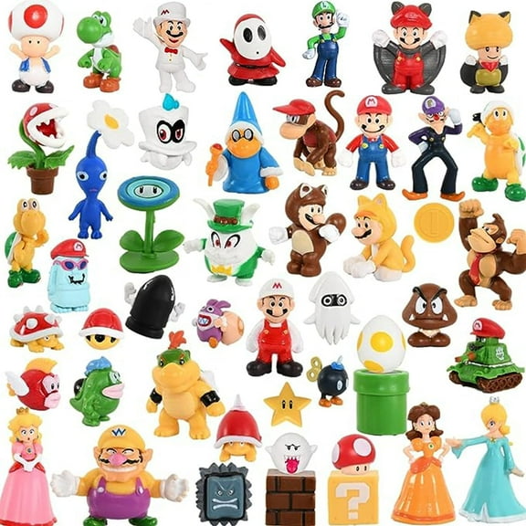 Mario Toys,Super Mary Action Figures Toys,Mario CharactersMario Bros Princess, Turtle 48 Pack