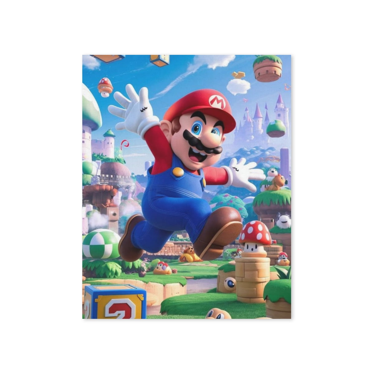 Mario Unframed Posters Canvas Art Posters Cartoon Posters Birthday