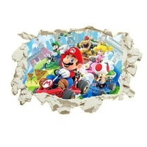 Mario Wall Stickers 3D wall stickers Children wall stickers Cartoon characters wall stickers Cartoon background wall decoration Birthday gift Children bedroom decoration 60*40CM