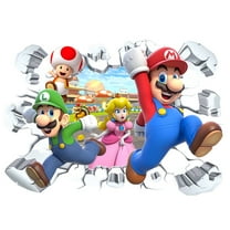 Mario Wall Stickers 3D wall stickers Children wall stickers Cartoon characters wall stickers Cartoon background wall decoration Birthday gift Children bedroom decoration 70*50CM