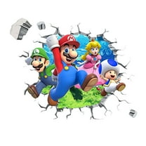 Mario Wall Stickers 3D wall stickers Children wall stickers Cartoon characters wall stickers Cartoon background wall decoration Birthday gift Children bedroom decoration 45*40CM