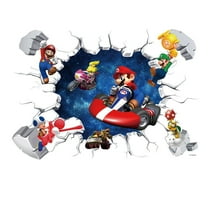Mario Wall Stickers 3D wall stickers Children wall stickers Cartoon characters wall stickers Cartoon background wall decoration Birthday gift Children bedroom decoration 60*40CM