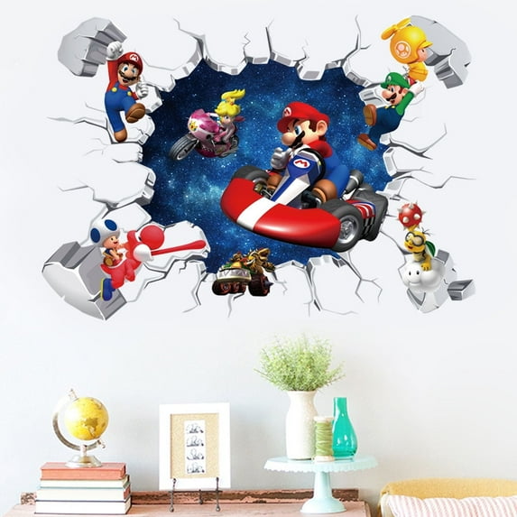 Wall Stickers Boys Girl Wall Decal for Bedroom Living Room Hotel Decor Mario Wall Decals Bedroom Decor Nursery Decorative 2PC 12X23.7inch
