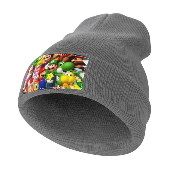 Mario Winter Beanie Hats for Men Women, Warm Cozy Knitted Cuffed Skull Cap