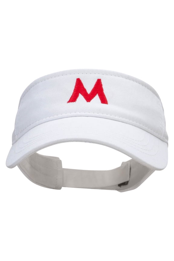 Mario World Logo Embroidered Brushed Sports Visor - White OSFM