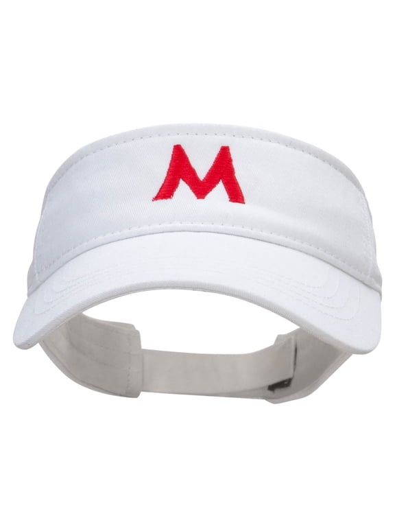 Mario World Logo Embroidered Brushed Sports Visor - White OSFM