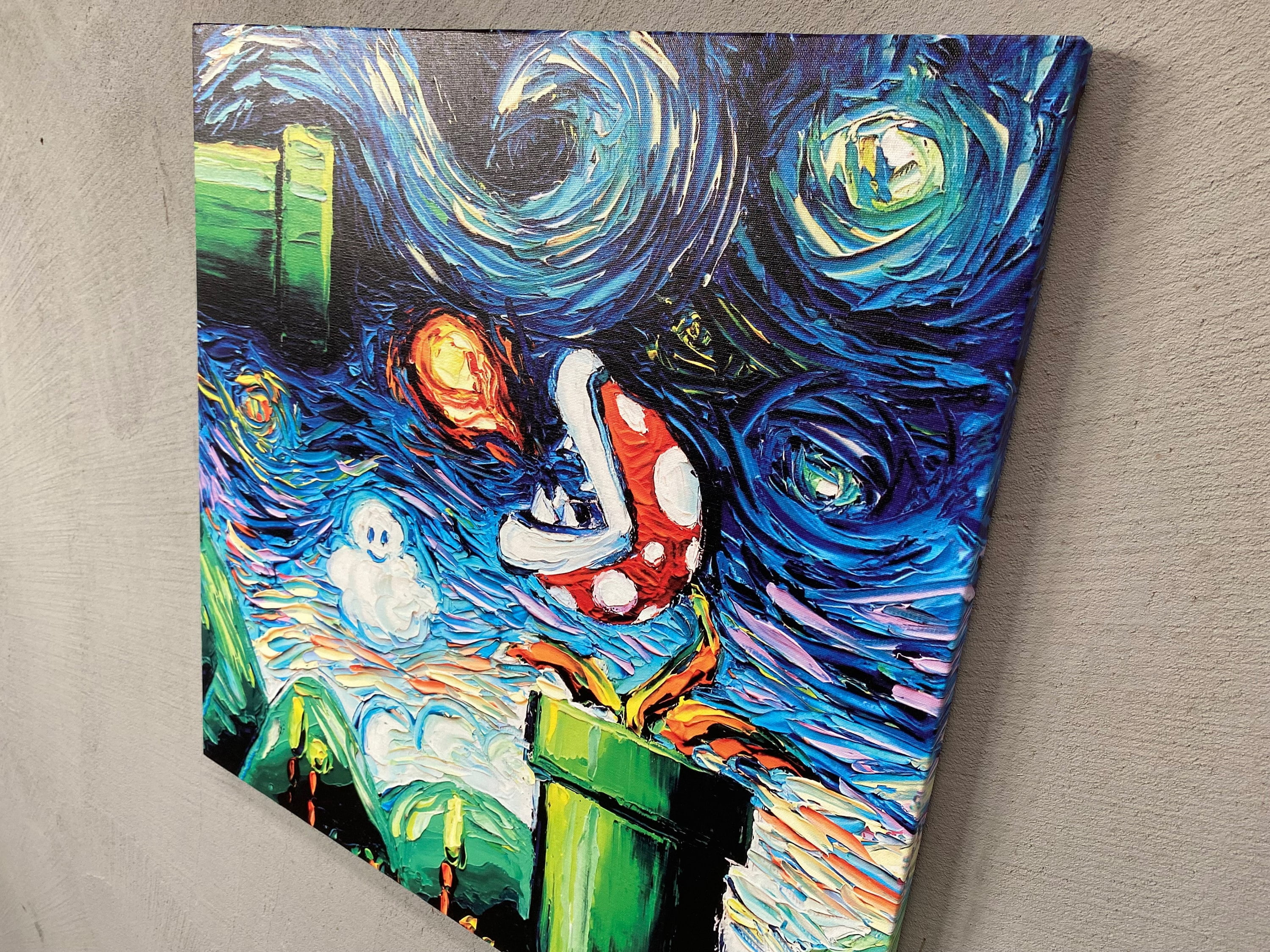 Mario World Printed, Home Decor Canvas Art, Modern Starry Night Printed