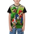thumbnail image 1 of Mario and Luigi Performance Crewmate Boys Teens Casual T Shirts,Cool 3D Graphic Short Sleeve Tee Shirt Tops 4-16 Years,M, 1 of 5