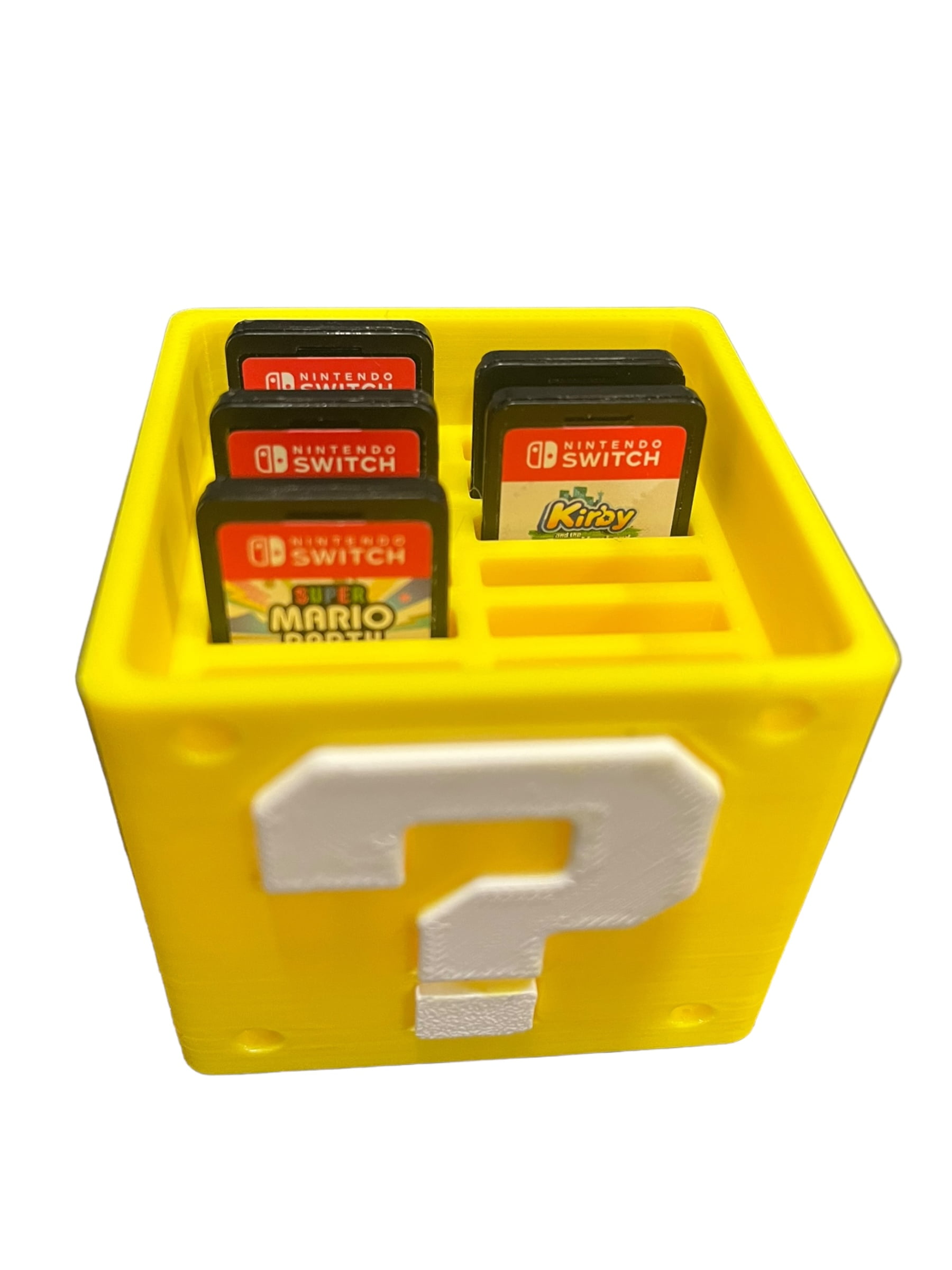 Mario by Nintendo Switch 3D Printed Game Holder, Yellow Mario by Nintendo Switch 3D Printed Game Holder, Yellow