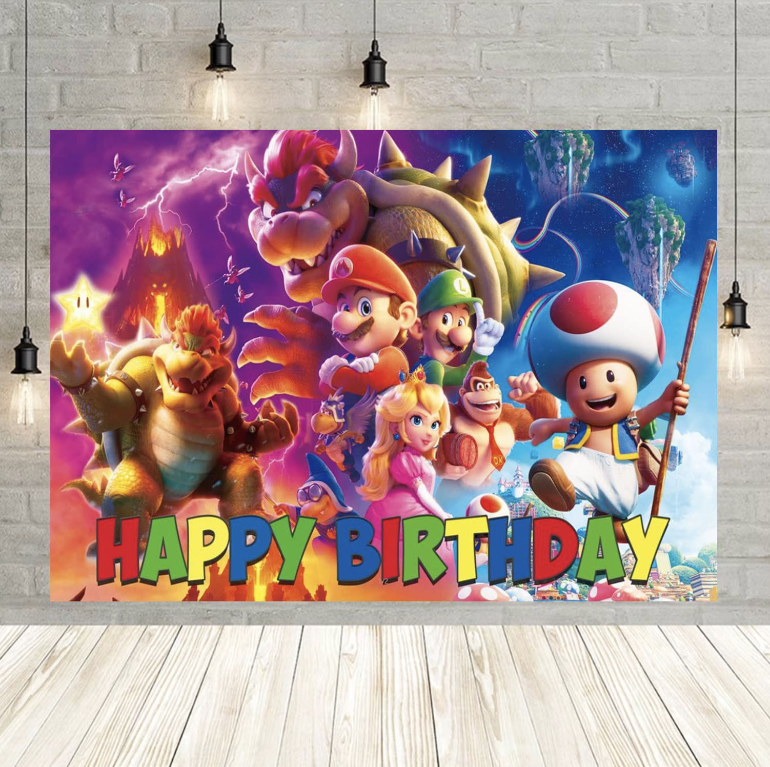 Fafa Mario Mario party decoration background, 60×40 inch Mario backdrop, Mario ...