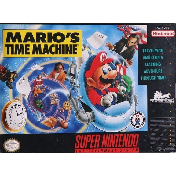 Restored Mario's Time Machine, Super Nintendo, Educational Game, Adventure