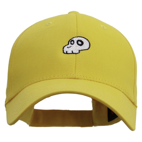 Mario turtle skull Logo Embroidered Solid Cotton Twill Low Profile Strap Cap - Yellow OSFM