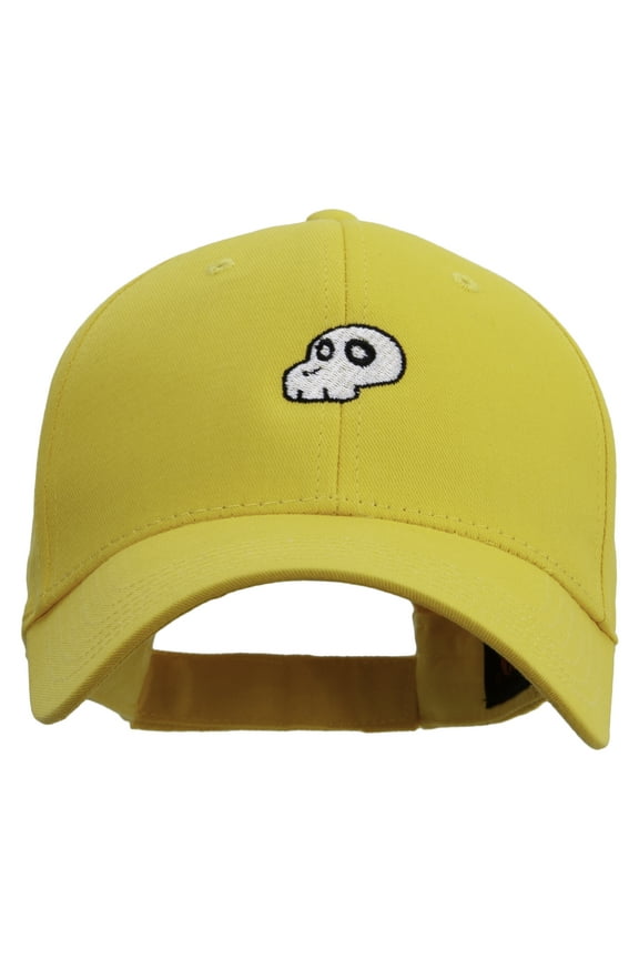 Mario turtle skull Logo Embroidered Solid Cotton Twill Low Profile Strap Cap - Yellow OSFM