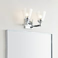thumbnail image 1 of JONATHAN Y Marion 12.75" 2-Light Hurricane Metal/Seeded Glass LED Vanity Light, Chrome, 1 of 7