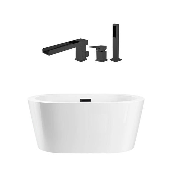 Marion 55 Inch Acrylic Double Ended Freestanding Tub Package