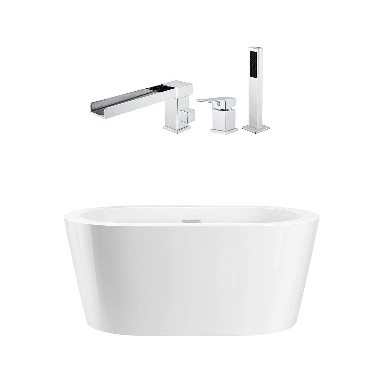 Marion 55 Inch Acrylic Double Ended Freestanding Tub Package