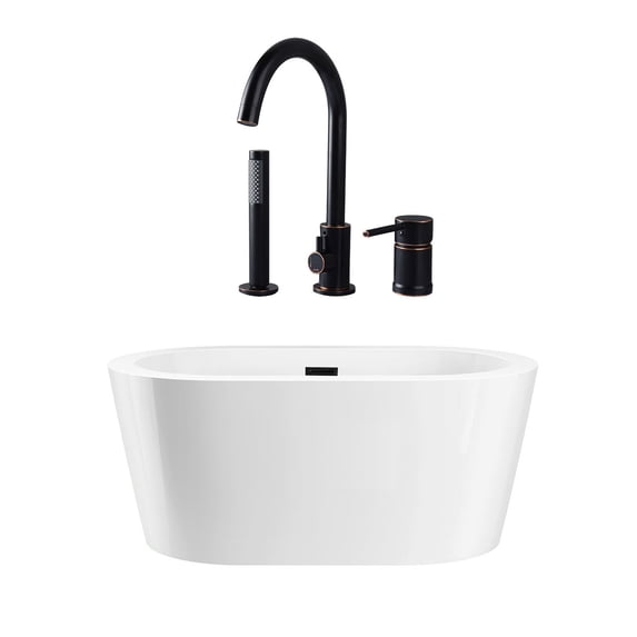 Marion 55 Inch Acrylic Double Ended Freestanding Tub and Faucet Package