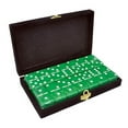 thumbnail image 1 of Marion & Co. Domino Double Six Green Jumbo Tournament Domino with Spinners in Elegant Velvet Case, 1 of 4