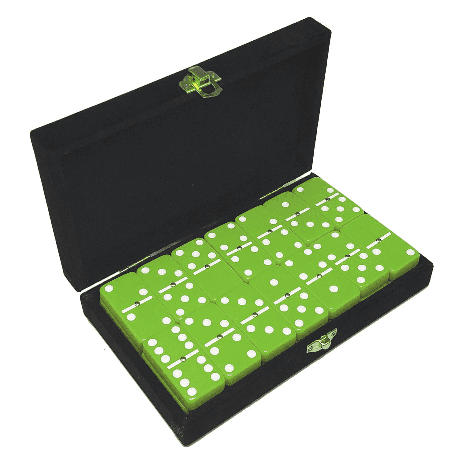 Deluxe Double Six Domino Set - Jumbo Tournament Size In Wood Box With Acrylic Lid