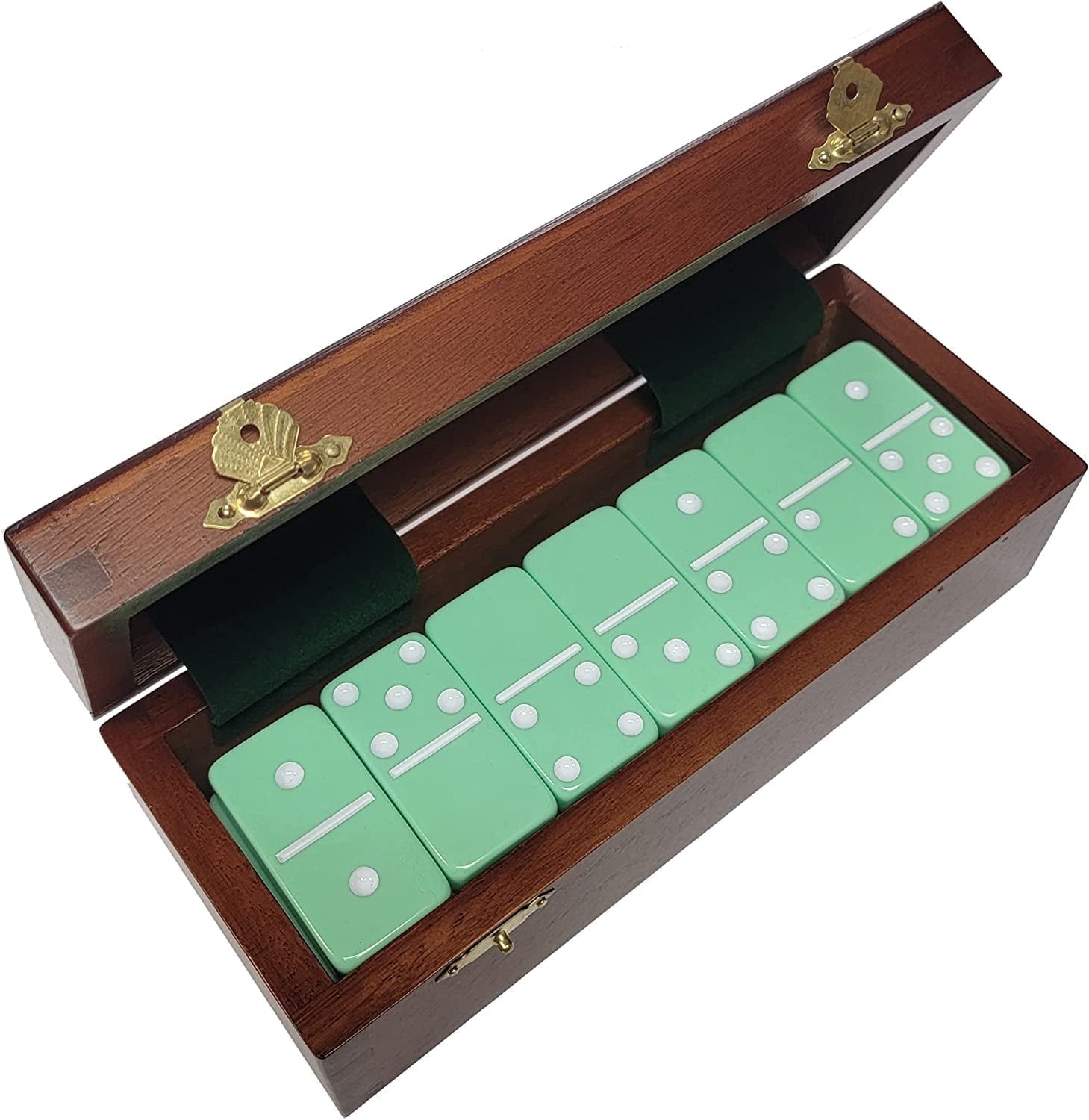 Double Nine Domino Set In Sheesham Wood Box - Jumbo Tournament Size