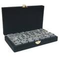 thumbnail image 1 of Marion & Co. Domino Double Six Silver Jumbo Tournament Domino with Spinners in Elegant Velvet Case, 1 of 3