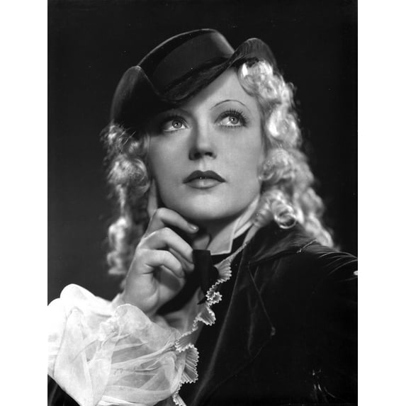 Marion Davies Thinking Pose in Black Suit with Hat Photo Print (8 x 10)