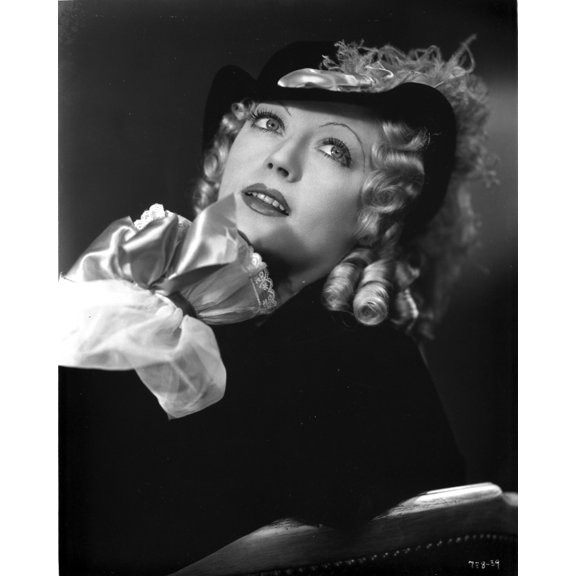 Marion Davies posed wearing Black Dress in Black and White Photo Print (24 x 30)