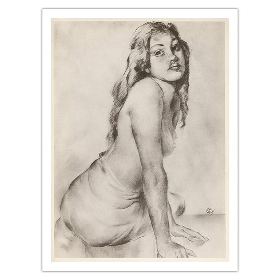 Marion Hawaiian Girl - Book Etchings & Drawings of Hawaiians - Vintage Drypoint Etching by John Melville Kelly c.1940s - Fine Art Matte Paper Print (Unframed) 24x32in