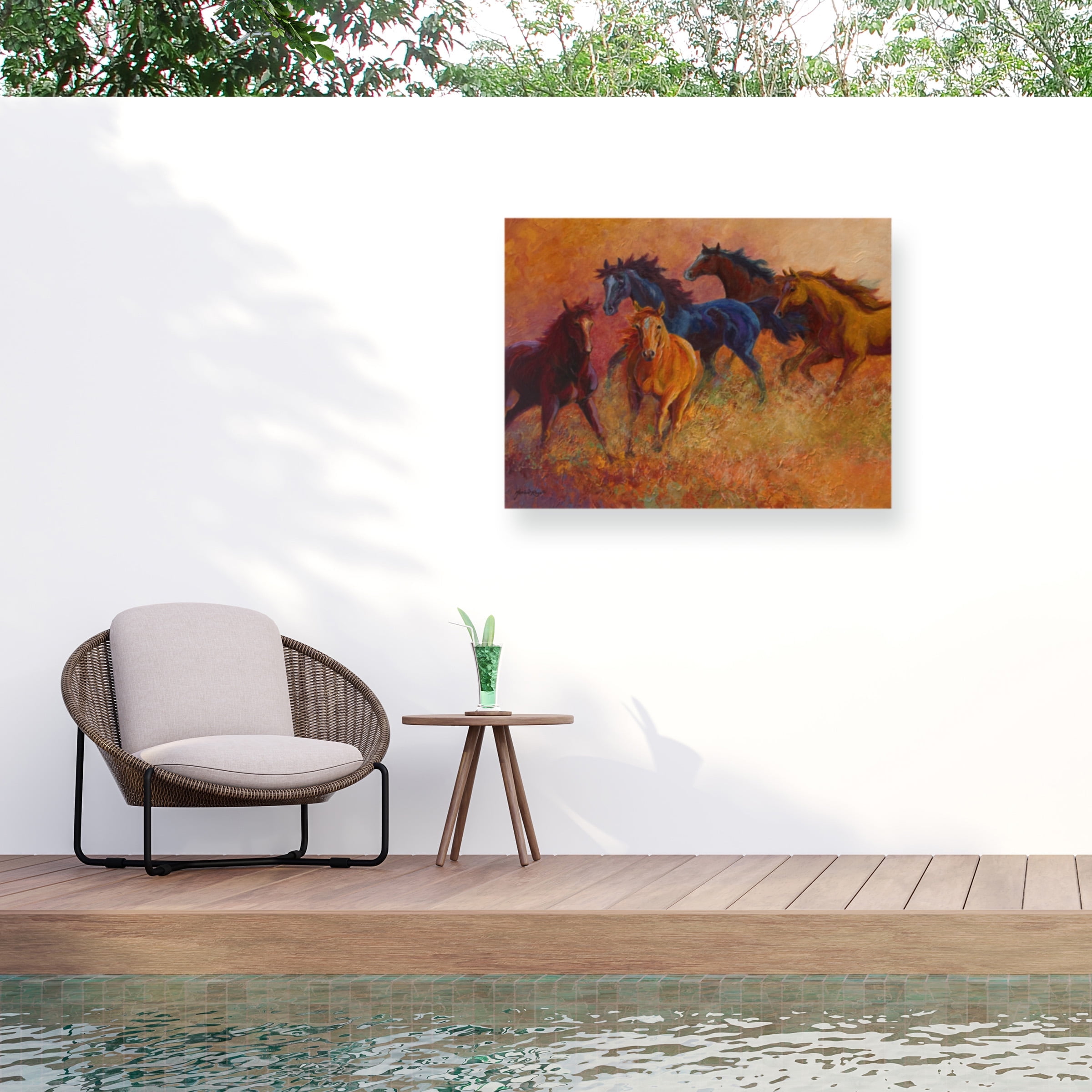 Marion Rose Free Range Horses 14x19 All-Weather Canvas Wall Art