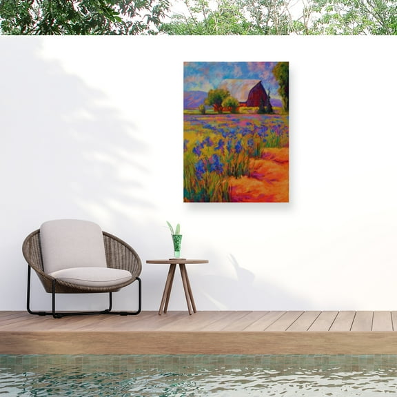 Marion Rose 'Iris Field 2' Outdoor Canvas 32x24