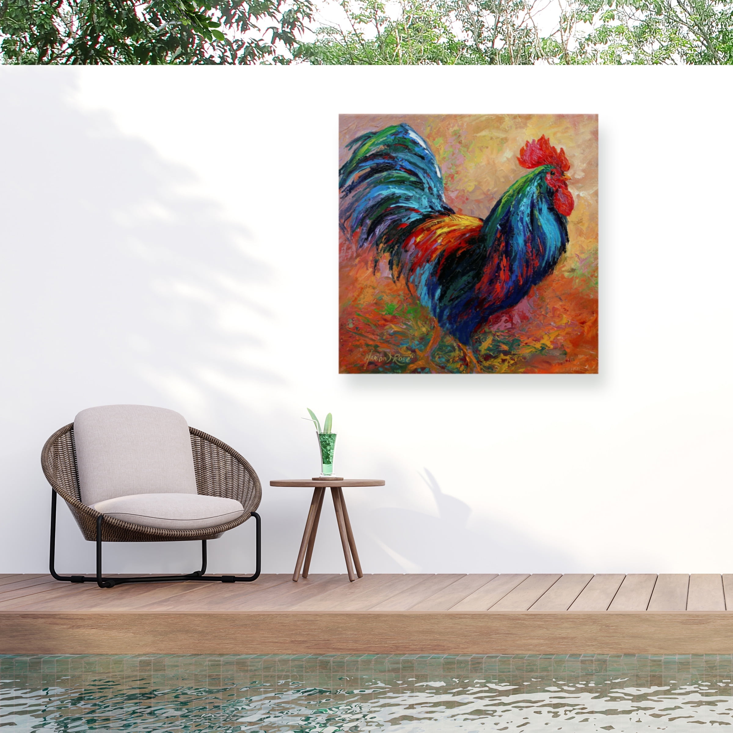 Marion Rose 'Mr T Rooster' Outdoor All-Weather Wall Decor