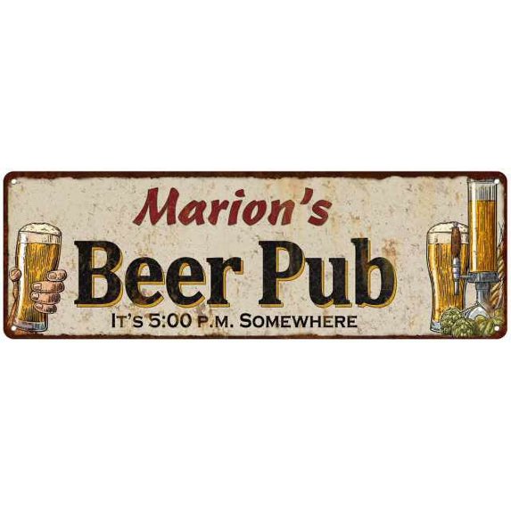 Marion's Beer Pub Man Cave Bar Decor Gift 8x24 Sign 108240053323