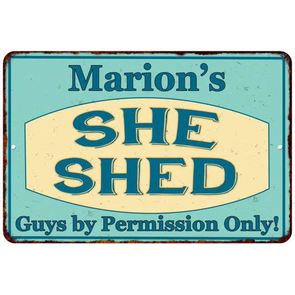 Marion's SHE SHED Metal Sign Wall Decor Gift 8x12 208120039181