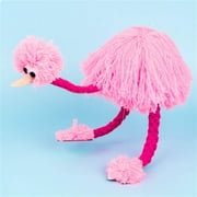 Marionette Ostrich String Puppet, Fluffy Pink Design With Braided Legs And Pom - Pom Feet, For Kids Imaginative Play, Party Favors, Classroom Activities, Home Decor