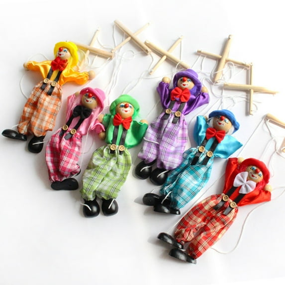 Marionette Puppets, 6Pcs Funny Wooden Marionette Pull String Puppet, Creative Marionette Toys String Puppet Doll for Easter Decorations Easter Party