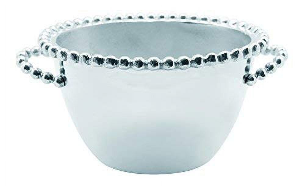 Small Silver Aluminum Pearled Oval Ice Bucket