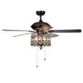 thumbnail image 1 of Mariposa 52-inch Rustic Bronze Chandelier Ceiling Fan with Crystal Shade, 1 of 7