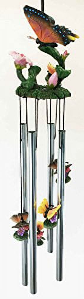 Mariposa Butterfly Flitting On Petal Resonant Relaxing Wind Chime Garden Patio