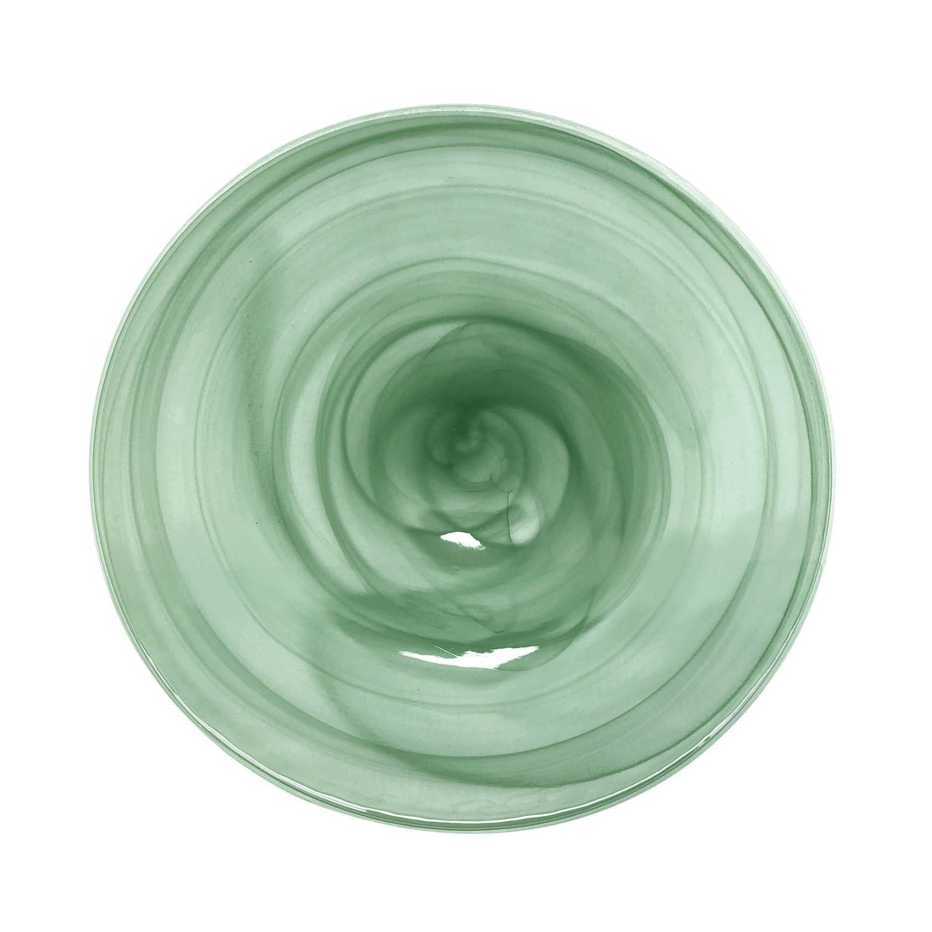 Handmade Green Alabaster Round Glass Platter