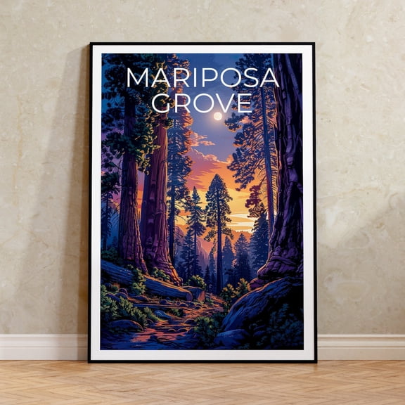 Mariposa Grove Sequoia Trees Wall Art Decor Unframed Paper Print
