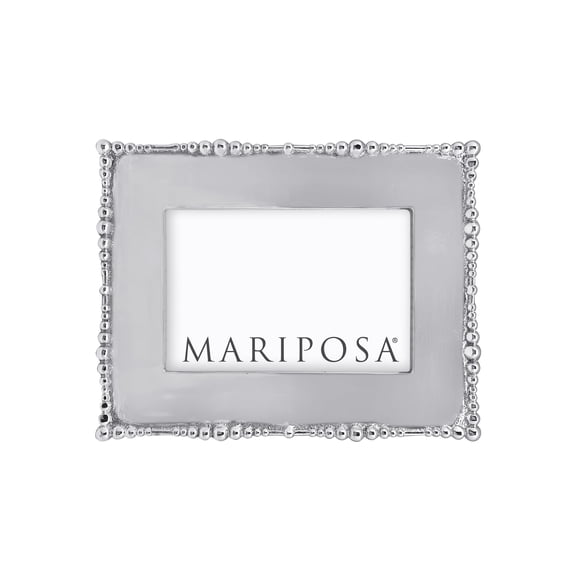 MARIPOSA Pearl Drop 4x6 Engravable Frame, Silver