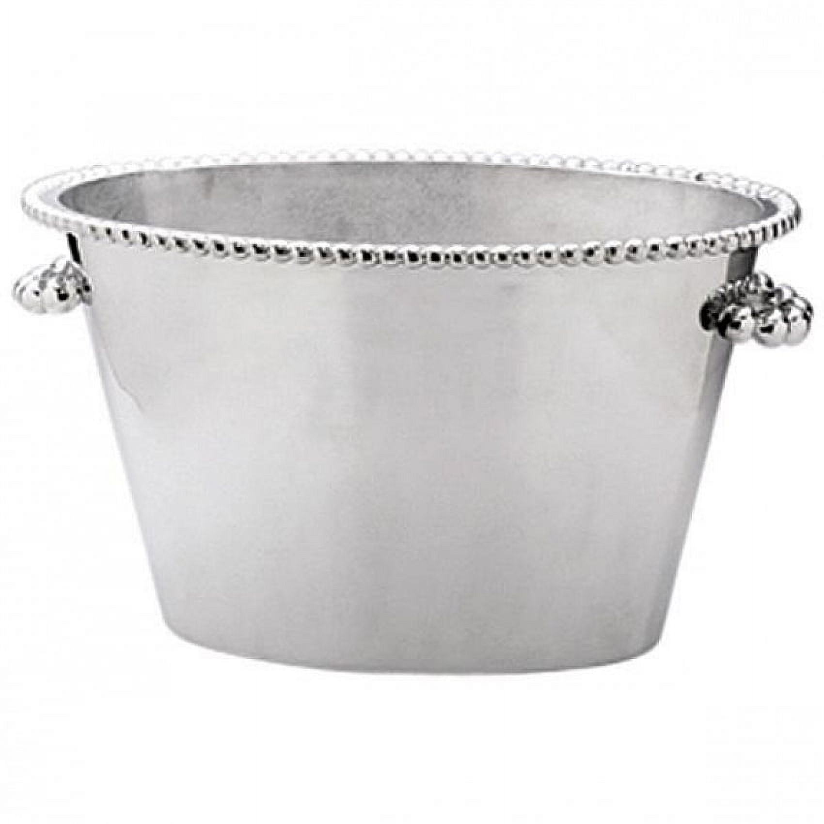 Polished Aluminum Pearled Double Ice Bucket