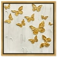 thumbnail image 1 of Mariposas A Volar Canvas Elegant White Gold Wall Art by Art Remedy, Gold Frame, 40" x 40", 1 of 7