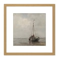 thumbnail image 1 of Maris Bowed Bluff Fishing Boat Beach Scheveningen 8X8 Inch Square Wooden Framed Wall Art Print Picture with Mount, 1 of 4