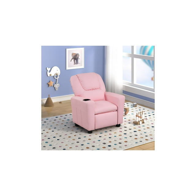 Marisa PU Leather Kids Recliner Chair Pink